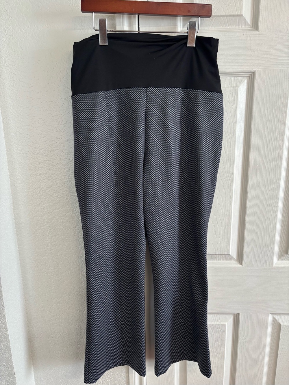 Tribal Classic Herringbone Gray Flare Maternity Pants Size L